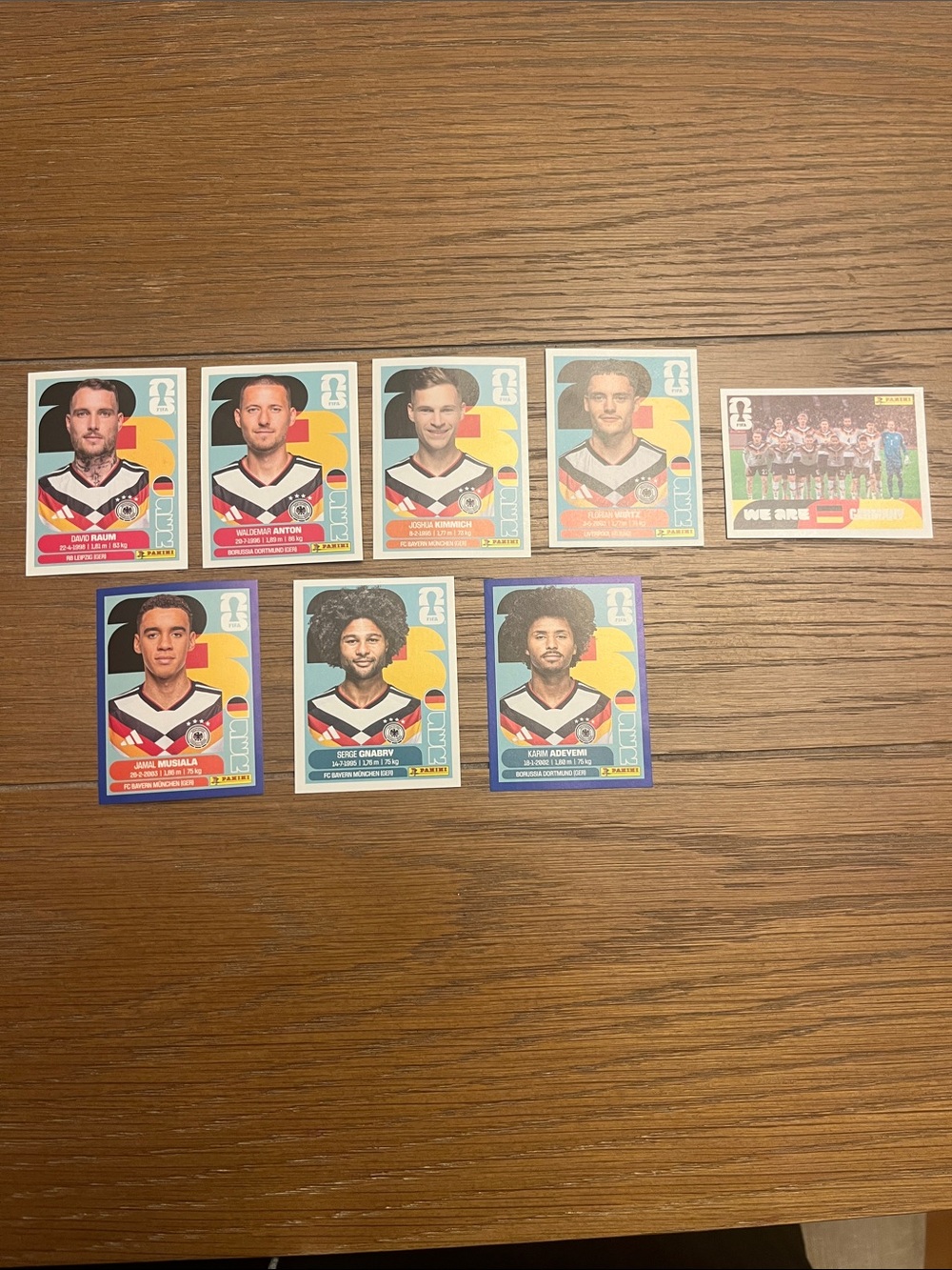 Panini Sticker Backs Germany